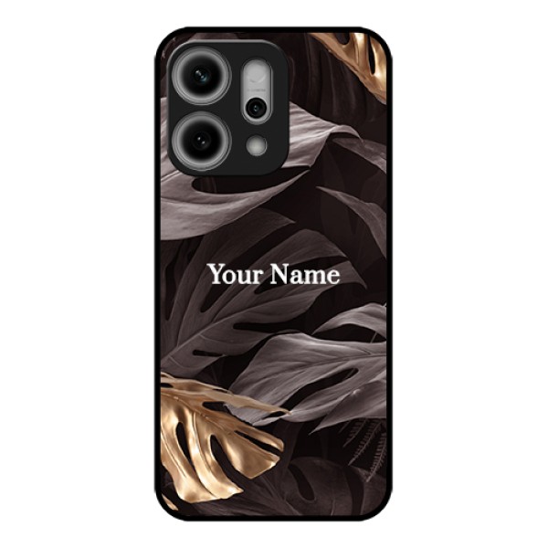 Oppo Reno 14 Pro 5G Custom Glass Phone Case - Wild Leaves Digital Paint Design Oppo Reno 14 Pro 5G Custom Glass Phone Case - Wild Leaves Digital Paint Design