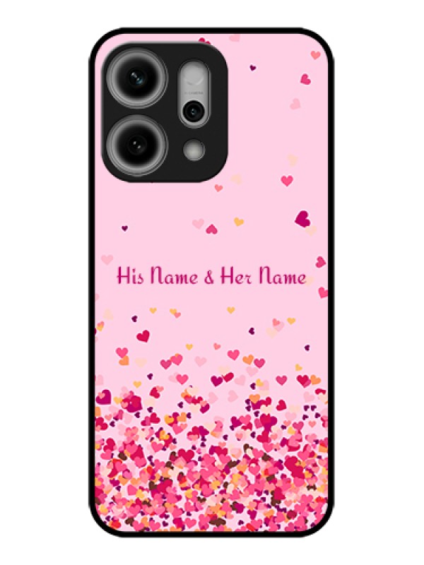 Custom Oppo Reno 14 Pro 5G Custom Glass Phone Case - Floating Hearts Design