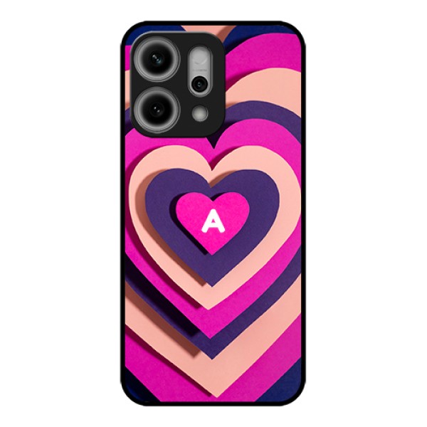 Oppo Reno 14 Pro 5G Custom Glass Phone Case - Cute Heart Pattern Design Oppo Reno 14 Pro 5G Custom Glass Phone Case - Cute Heart Pattern Design