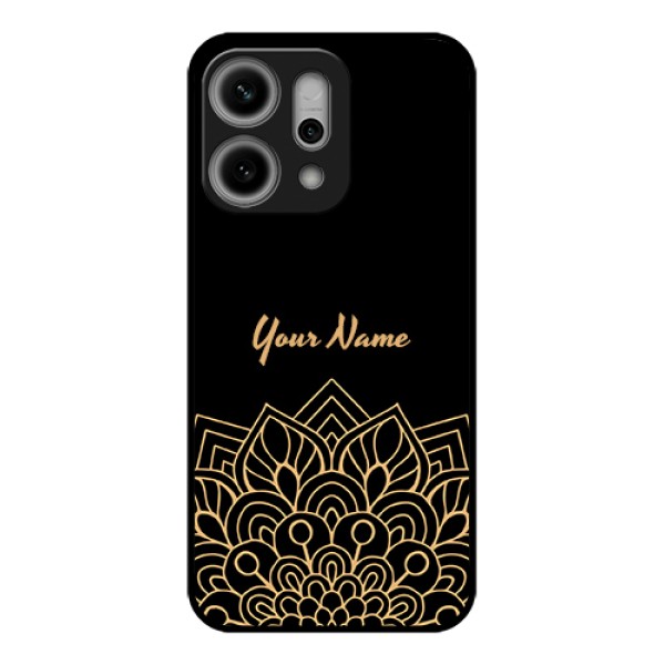 Oppo Reno 14 Pro 5G Custom Glass Phone Case - Golden Mandala Design