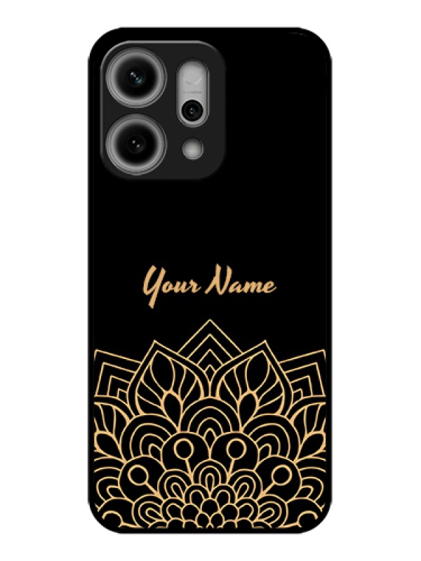 Custom Oppo Reno 14 Pro 5G Custom Glass Phone Case - Golden Mandala Design