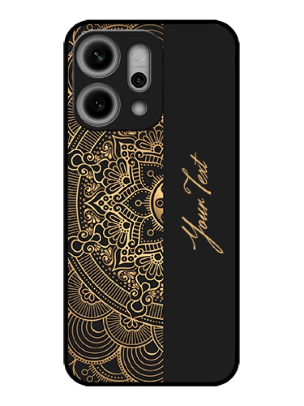 Custom Oppo Reno 14 Pro 5G Custom Glass Phone Case - Mandala Art With Custom Text Design