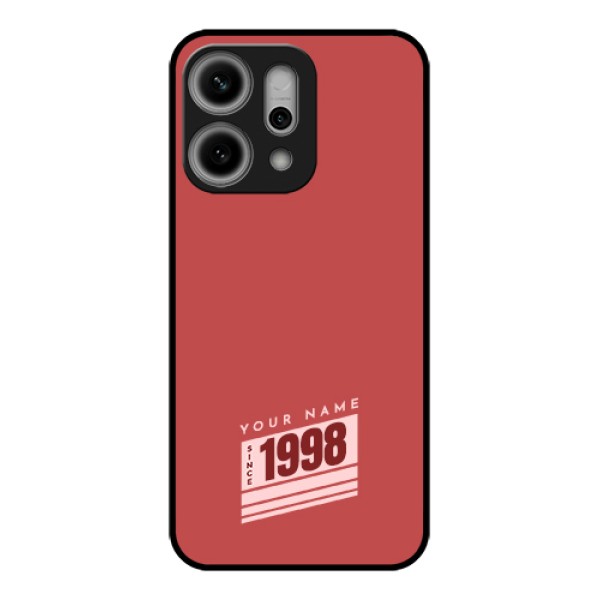 Oppo Reno 14 Pro 5G Custom Glass Phone Case - Red Custom Year Of Birth Design Oppo Reno 14 Pro 5G Custom Glass Phone Case - Red Custom Year Of Birth Design