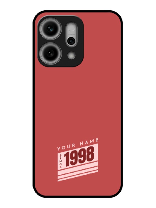 Custom Oppo Reno 14 Pro 5G Custom Glass Phone Case - Red Custom Year Of Birth Design