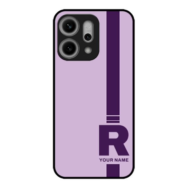 Oppo Reno 14 Pro 5G Custom Glass Phone Case - Simple Dual Tone Stripe With Name Design