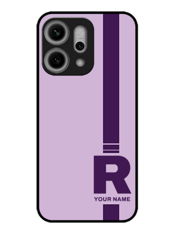 Custom Oppo Reno 14 Pro 5G Custom Glass Phone Case - Simple Dual Tone Stripe With Name Design