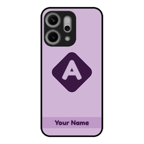 Oppo Reno 14 Pro 5G Custom Glass Phone Case - Custom Letter In Curved Badge Design