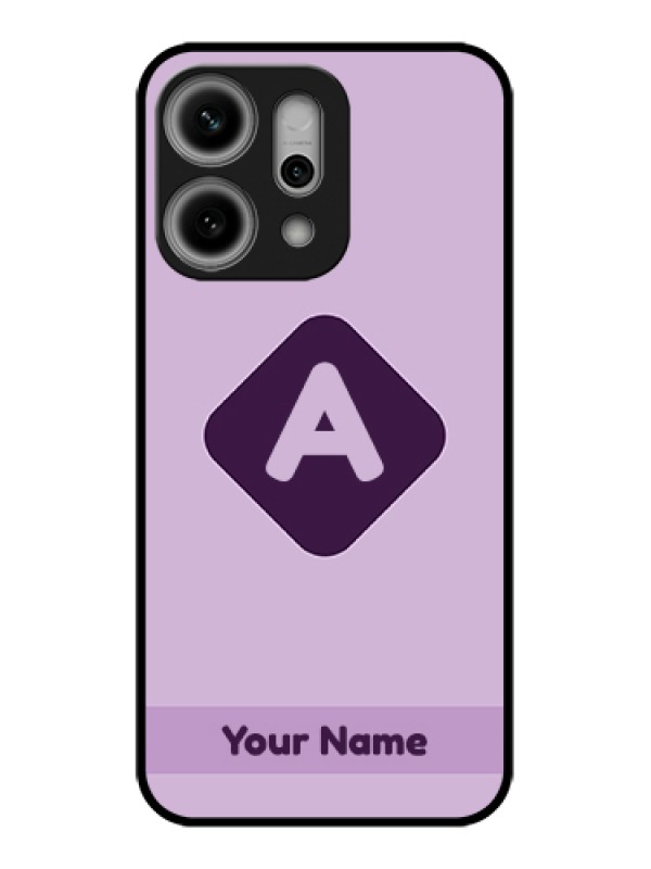 Custom Oppo Reno 14 Pro 5G Custom Glass Phone Case - Custom Letter In Curved Badge Design