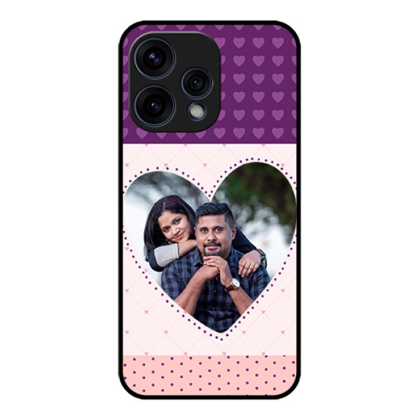 Oppo Reno 15 5G Custom Glass Phone Case - Violet Love Dots Design