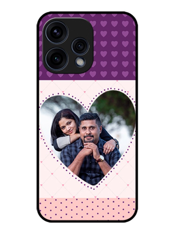 Custom Oppo Reno 15 5G Custom Glass Phone Case - Violet Love Dots Design