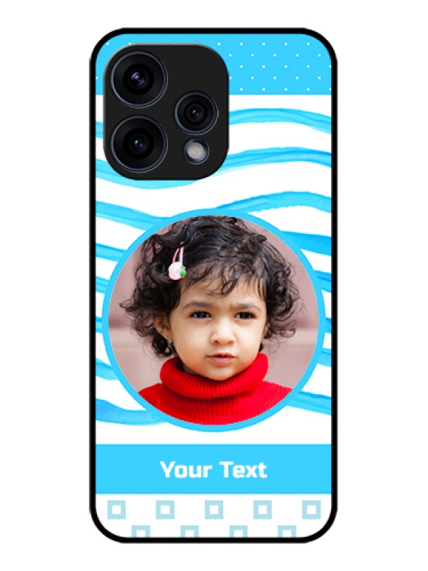 Custom Oppo Reno 15 5G Custom Glass Phone Case - Simple Blue Case Design