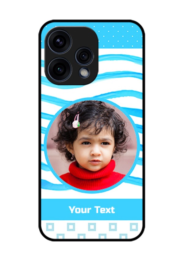 Oppo Reno 15 5G Custom Glass Phone Case - Simple Blue Case Design