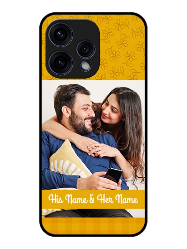 Custom Oppo Reno 15 5G Custom Glass Phone Case - Yellow Floral Design