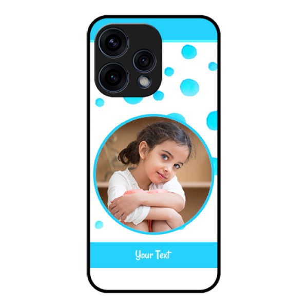 Oppo Reno 15 5G Custom Glass Phone Case - Blue Bubbles Pattern Design Oppo Reno 15 5G Custom Glass Phone Case - Blue Bubbles Pattern Design