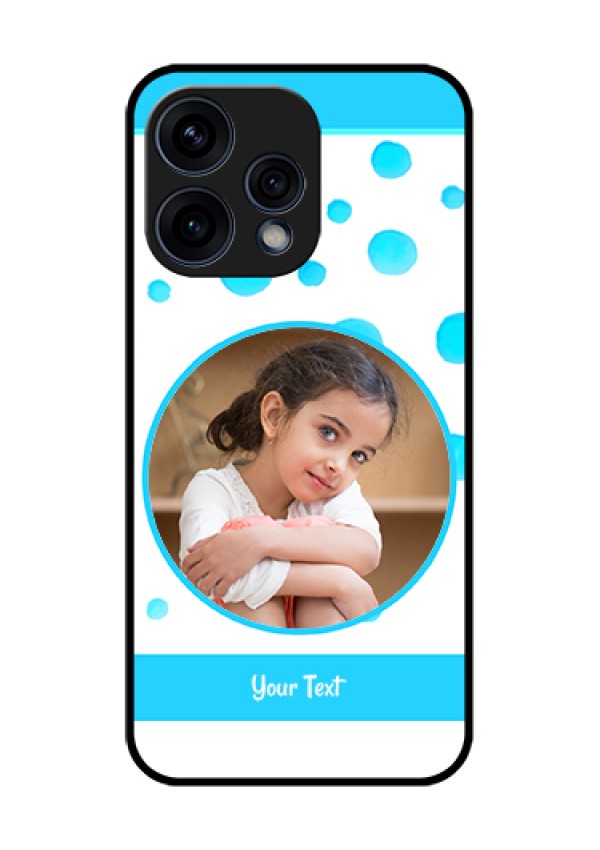 Oppo Reno 15 5G Custom Glass Phone Case - Blue Bubbles Pattern Design