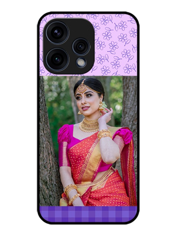 Custom Oppo Reno 15 5G Custom Glass Phone Case - Purple Floral Design