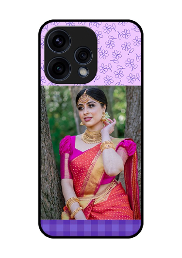 Oppo Reno 15 5G Custom Glass Phone Case - Purple Floral Design