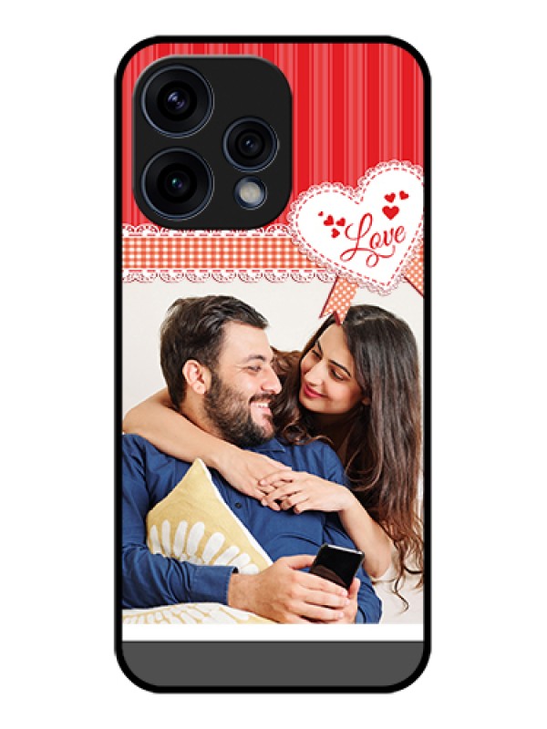 Custom Oppo Reno 15 5G Custom Glass Phone Case - Red Love Pattern Design