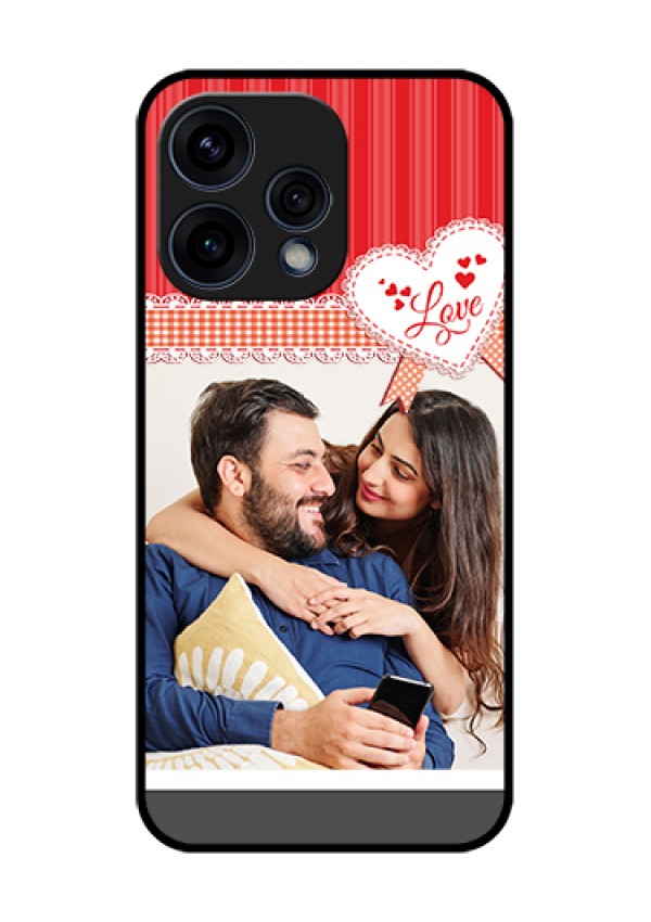 Oppo Reno 15 5G Custom Glass Phone Case - Red Love Pattern Design