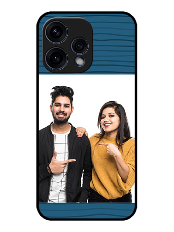 Custom Oppo Reno 15 5G Custom Glass Phone Case - Blue Pattern Cover Design