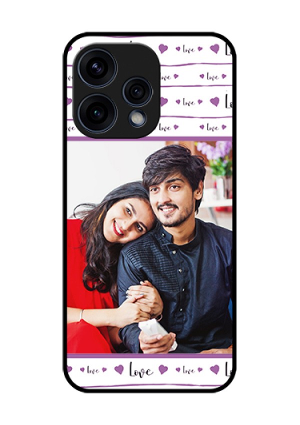 Oppo Reno 15 5G Custom Glass Phone Case - Couples Heart Design