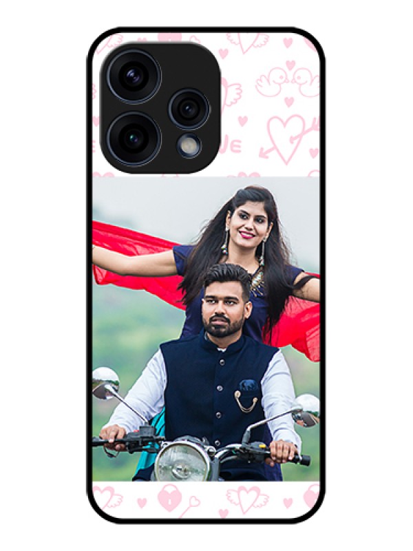 Custom Oppo Reno 15 5G Custom Glass Phone Case - Pink Flying Heart Design
