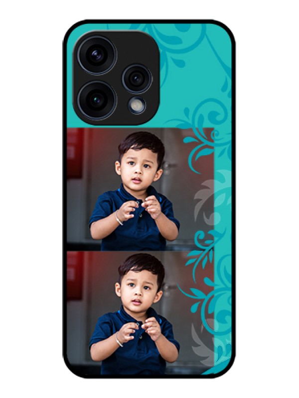 Custom Oppo Reno 15 5G Custom Glass Phone Case - With Photo And Green Floral Design