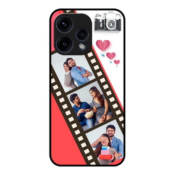 Oppo Reno 15 5G Custom Glass Phone Case - 3 Image Holder With Film Reel