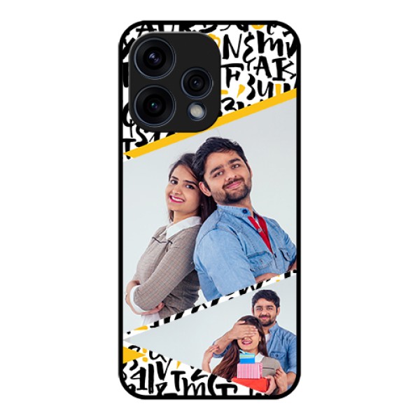 Oppo Reno 15 5G Custom Glass Phone Case - Letters Pattern Design