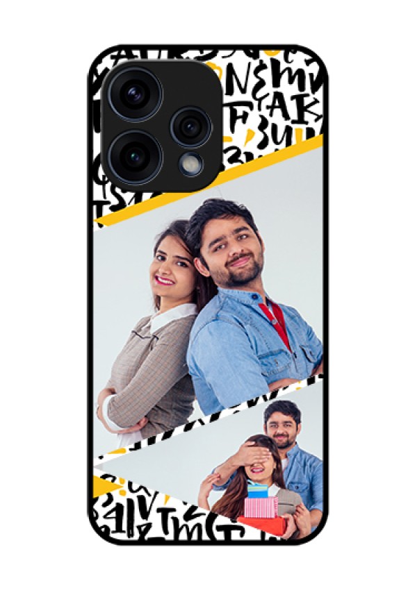 Oppo Reno 15 5G Custom Glass Phone Case - Letters Pattern Design