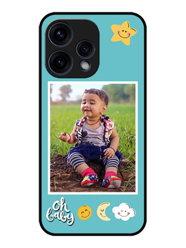 Custom Oppo Reno 15 5G Custom Glass Phone Case - Smiley Kids Stars Design