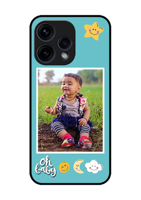 Oppo Reno 15 5G Custom Glass Phone Case - Smiley Kids Stars Design