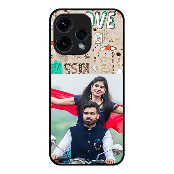 Oppo Reno 15 5G Custom Glass Phone Case - Love Doodle Pattern