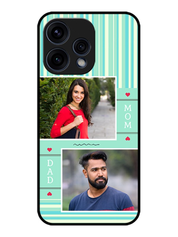 Custom Oppo Reno 15 5G Custom Glass Phone Case - Mom & Dad Pic Design