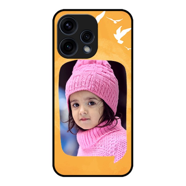 Oppo Reno 15 5G Custom Glass Phone Case - Water Color Design With Bird Icons Oppo Reno 15 5G Custom Glass Phone Case - Water Color Design With Bird Icons