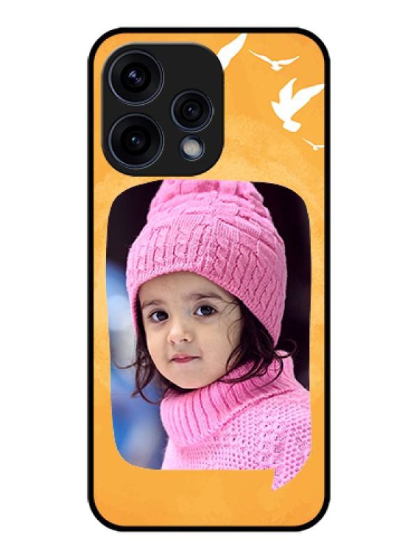 Custom Oppo Reno 15 5G Custom Glass Phone Case - Water Color Design With Bird Icons