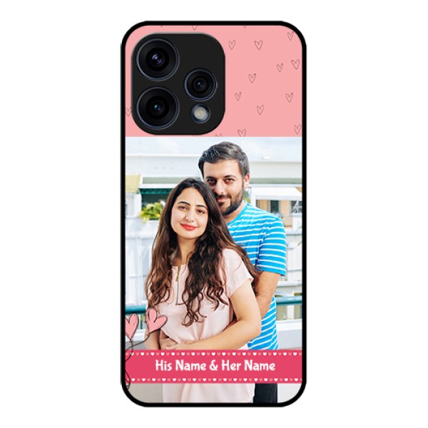 Oppo Reno 15 5G Custom Glass Phone Case - Love Design Peach Color