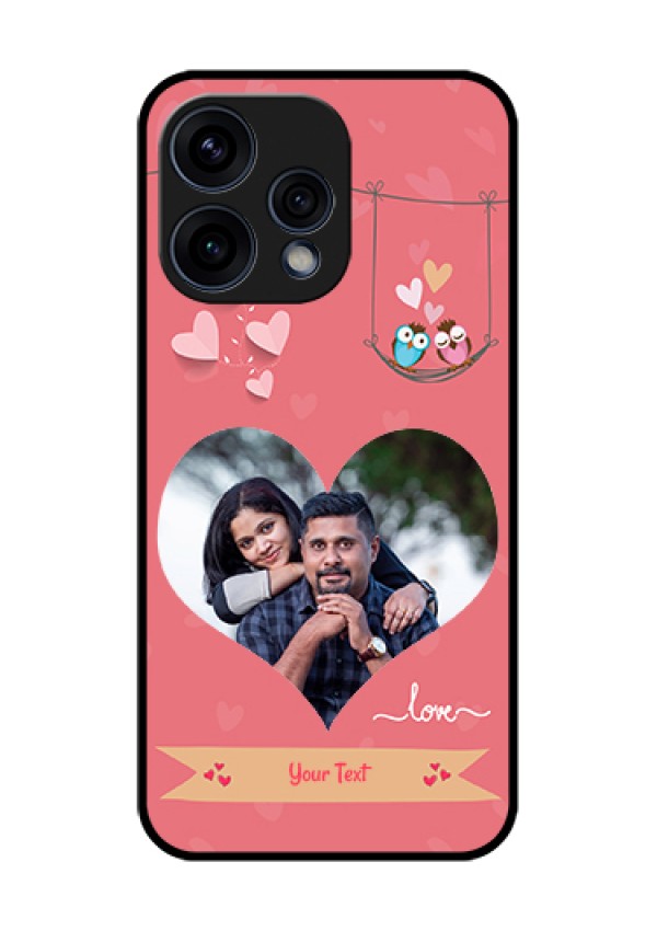 Oppo Reno 15 5G Custom Glass Phone Case - Peach Color Love Design