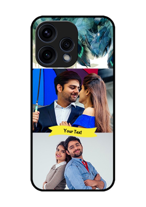Oppo Reno 15 5G Custom Glass Phone Case - Image With Boho Peacock Feather Design