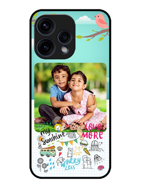 Custom Oppo Reno 15 5G Custom Glass Phone Case - Doodle Love Design