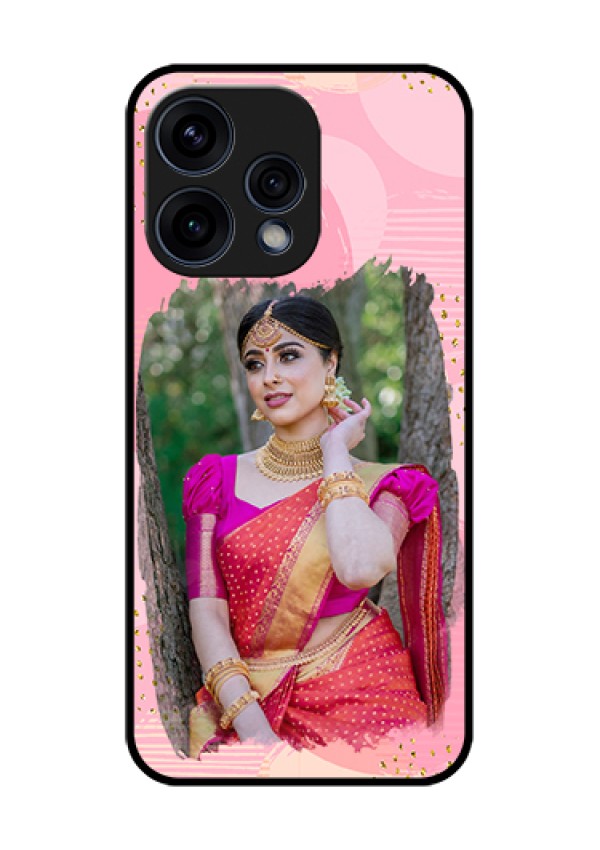 Oppo Reno 15 5G Custom Glass Phone Case - Gold Glitter Splash Design
