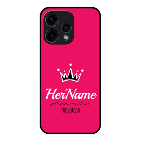 Oppo Reno 15 5G Custom Glass Phone Case - Queen With Name Design Oppo Reno 15 5G Custom Glass Phone Case - Queen With Name Design