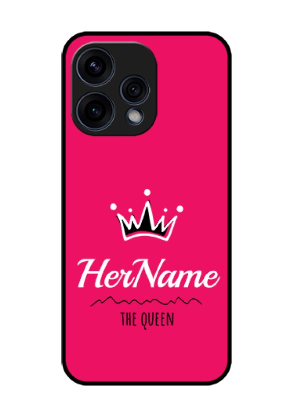 Oppo Reno 15 5G Custom Glass Phone Case - Queen With Name Design