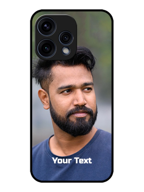 Custom Oppo Reno 15 5G Custom Glass Phone Case - Photo With Text Design
