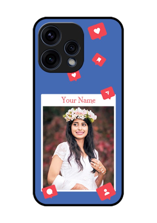 Oppo Reno 15 5G Custom Glass Phone Case - Like Share And Comment Design