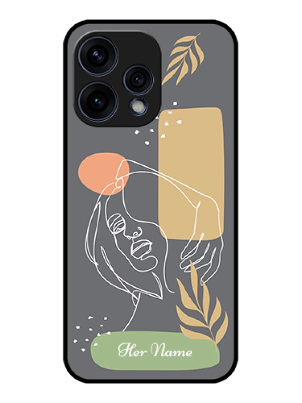 Custom Oppo Reno 15 5G Custom Glass Phone Case - Gazing Woman Line Art Design