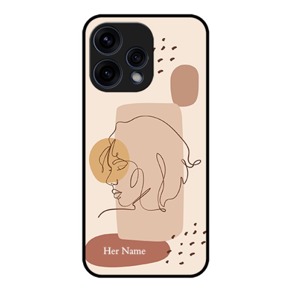 Oppo Reno 15 5G Custom Glass Phone Case - Calm Woman Line Art Design Oppo Reno 15 5G Custom Glass Phone Case - Calm Woman Line Art Design