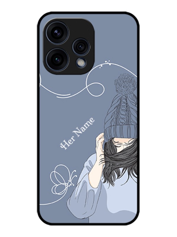 Custom Oppo Reno 15 5G Custom Glass Phone Case - Girl In Winter Outfit Design