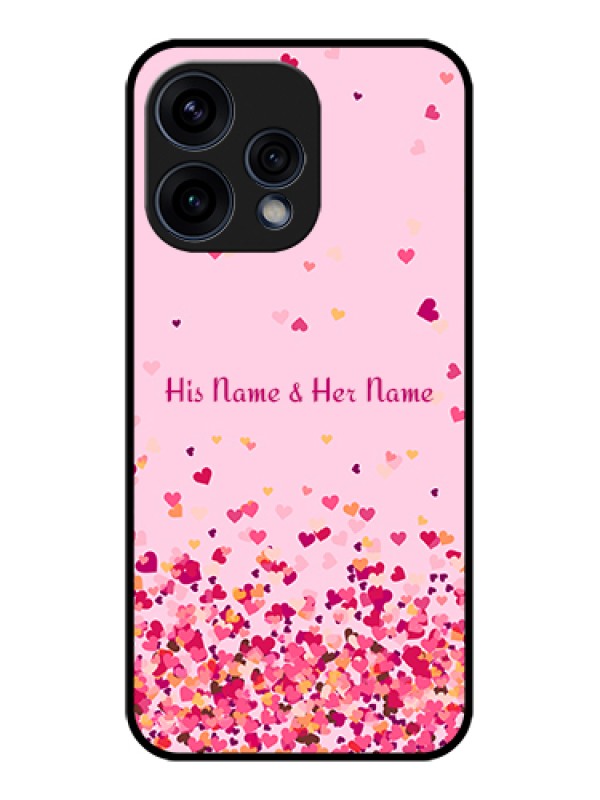 Custom Oppo Reno 15 5G Custom Glass Phone Case - Floating Hearts Design