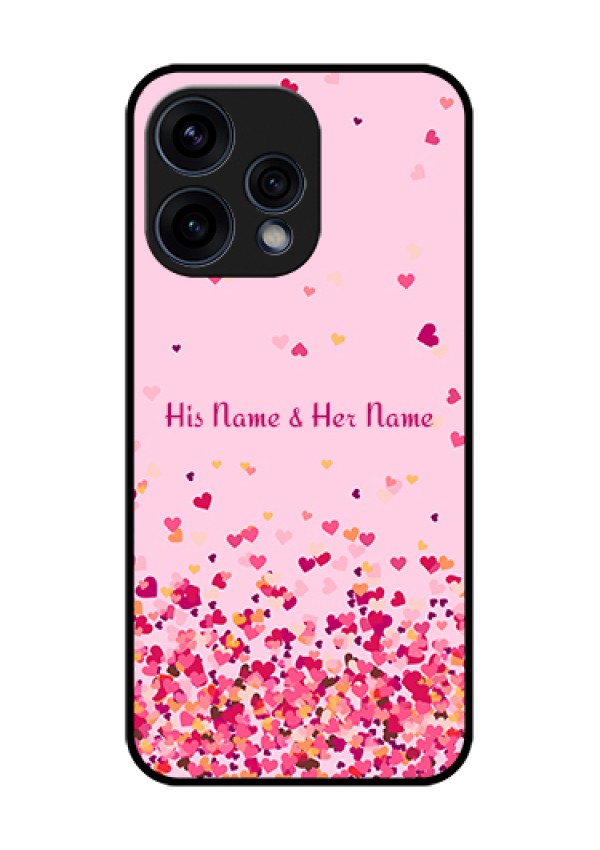 Oppo Reno 15 5G Custom Glass Phone Case - Floating Hearts Design